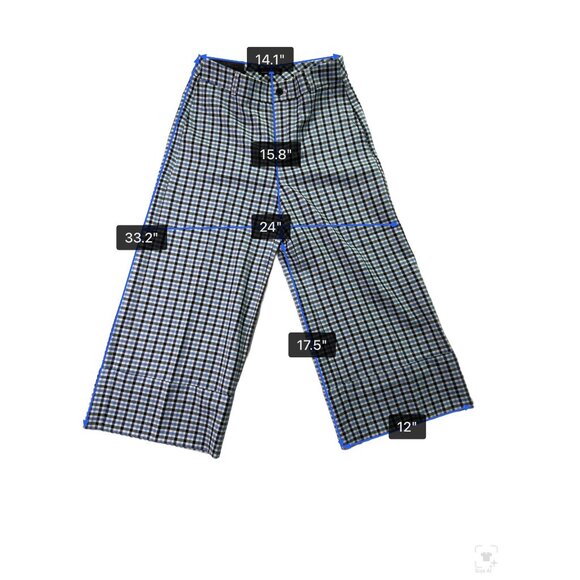 Banana Republic Women’s Blue & Black Plaid Wide-Leg Crop Pants Size 6 - New - Picture 12 of 13